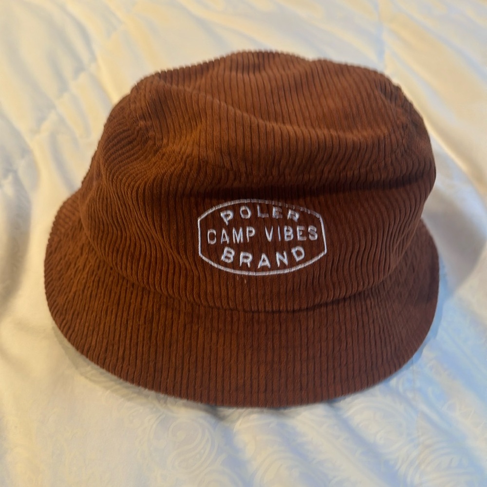 Poler Vibes Brand Brown Corduroy Bucket Hat Large Camping Outdoors Casual OSFA